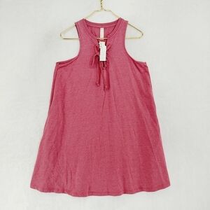 NEW Altar'd State Lace Up Swing Trapeze Dress Pink Tshirt Jersey P6440